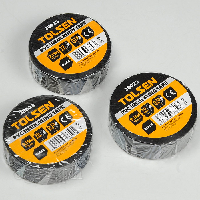 38023 PVC Insulating Tape Black 19mm Pack of 3 Rolls