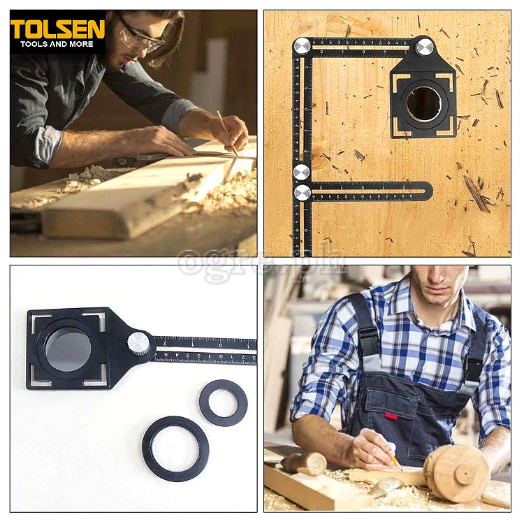 41045 Six Fold Multi Angle Ruler and Drill Hole Locator