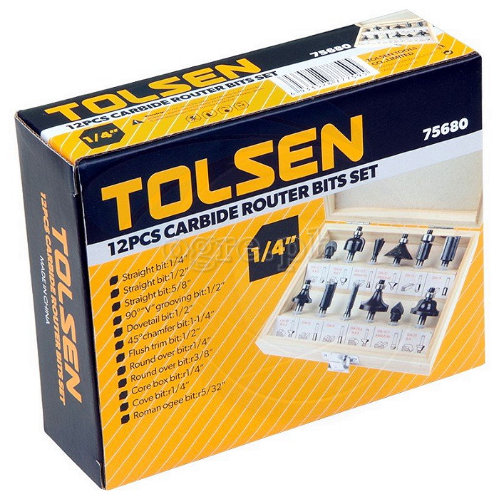 75680 12pcs Carbide Router Bits Set