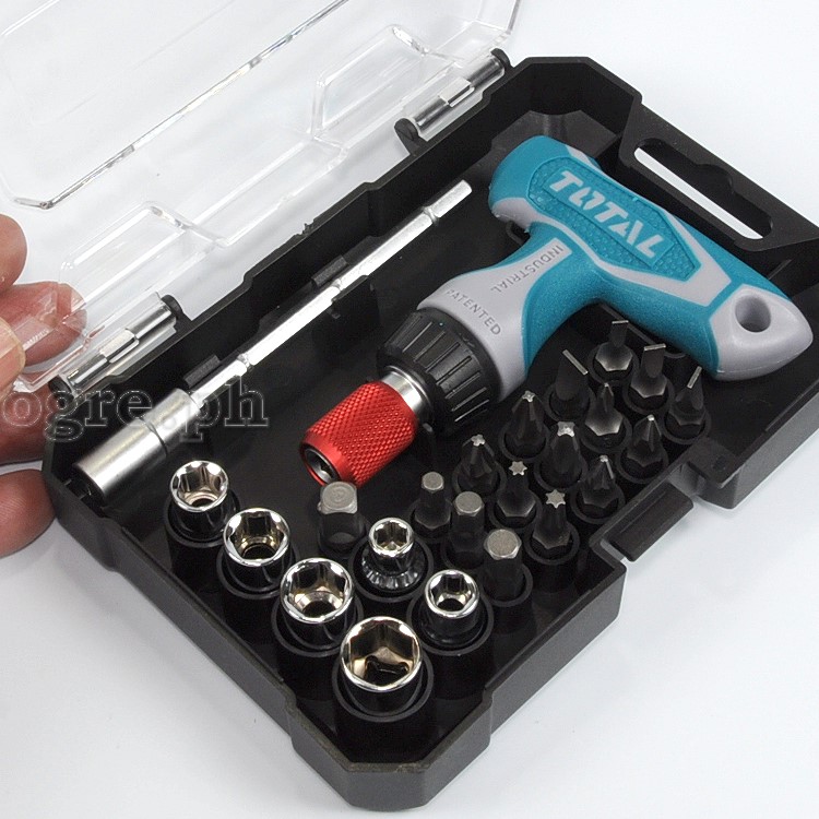 TACSD30186 24 Pcs T-Handle Ratchet with Bits Set