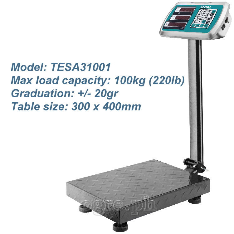 TESA31001 Industrial Electronic Weighing Scale 100kg (220lb)