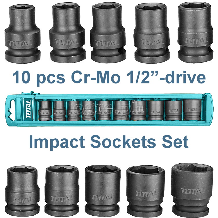 THISTD12101 1/2”-Drive Industrial Impact Sockets Set 10pcs
