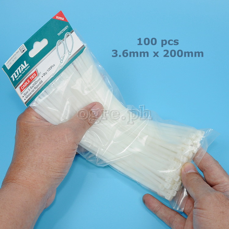 THTCT2001 Pack of 100pcs Cable Ties 3.6 x 200mm