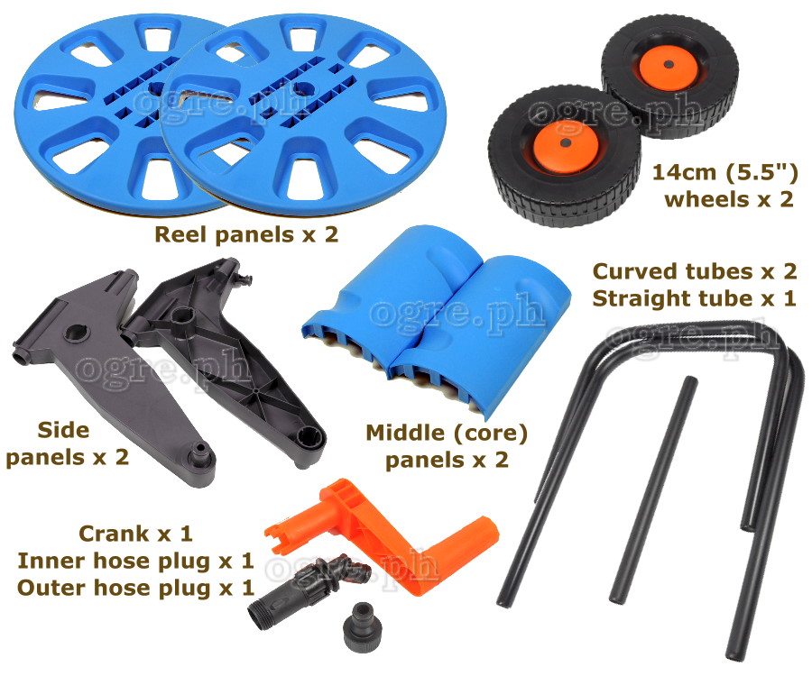 D0036 Portable Free Standing Garden Hose Cart with Wheels (for 1/2” x 50m Hose)