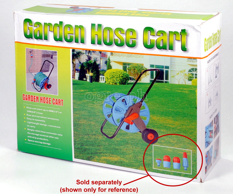 D0036 Portable Free Standing Garden Hose Cart with Wheels (for 1/2” x 50m Hose)