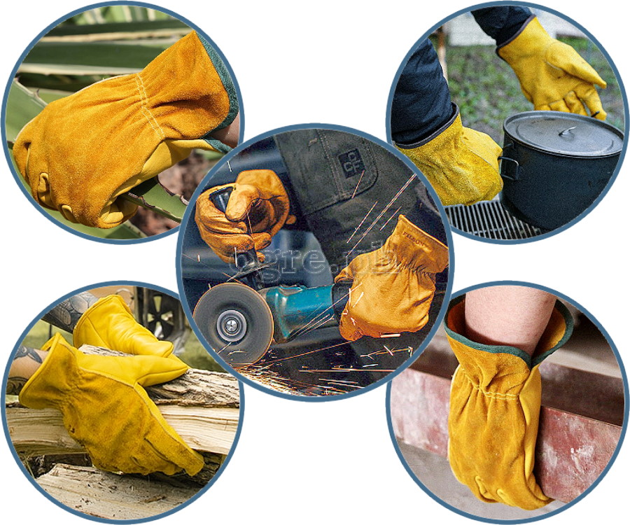 V-G277 Split Leather Protective Safety Gloves (1 Pair)