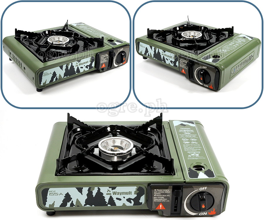 BDZ-155A Portable Butane Gas Stove with Storage Case ~ Army Green