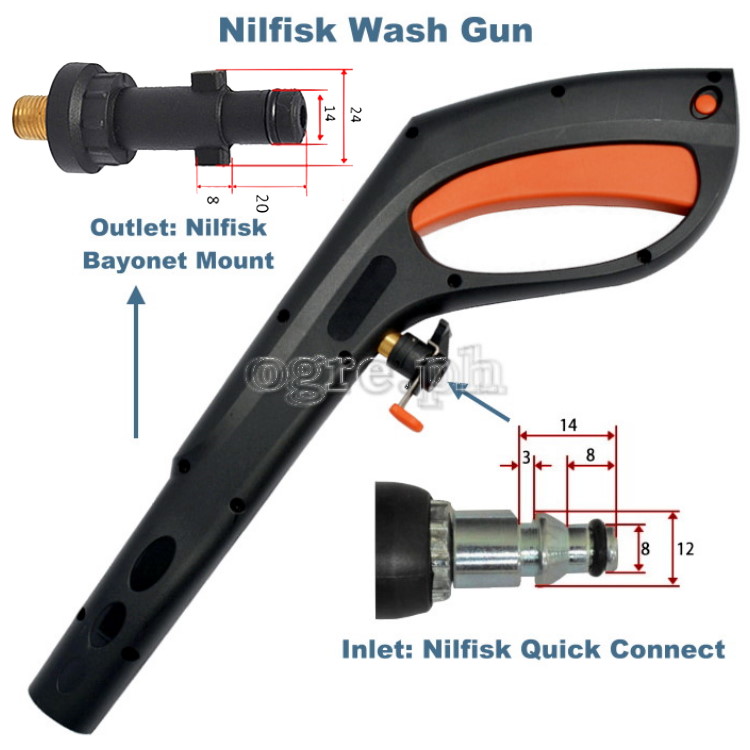 OEL-05B TRB Replacement Rotary Turbo Spray Lance for Nilfisk Wash Guns (Detachable Adapter)