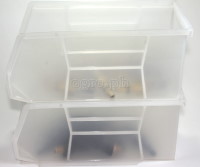 3J-711 Clear Stackable Storage Bin Medium ( 5.5 x 11 x 4.9 inches )