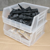 3J-712 Clear Stackable Storage Bin Large ( 11 x 11 x 4.9 inches )