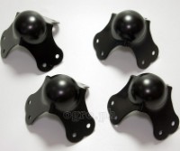 BC01-B Flight Case Large Ball Corner, 6 Holes, 80*64mm, Black, Set of 4