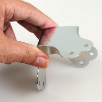 FN01 Flight Case Medium-Large Flat Steel Corner Protectors, 6 holes 66 x 66mm, Chrome Set of 4