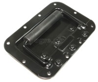 H02B-B Flight Case Medium Recessed Handle with Rubber Grip, 162 x 108mm, 10mm Recess, Black
