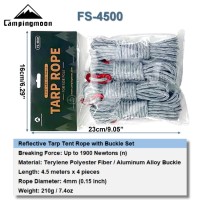 FS-4500 Reflective Tarp Tent Rope 4.5m x 4pcs