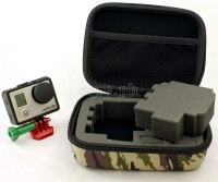 Small Shockproof Storage Case for GoPro, DJI Action, Insta360 Ace, SJCam ~ Camo