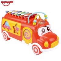 HE8023 Music Bus Xylophone with 7pcs Puzzle Blocks