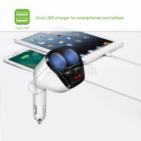 1782281 3-Position Adjustable Dual Socket/Dual USB Port Car Charger Adapter (White)