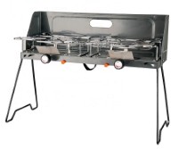 OTGS-202 Portable 2-Burner Butane Stove with Folding Lid and Stand