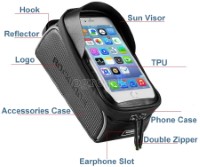 017-1BK Waterproof Bike Frame Bag with 6.0 Inch TouchScreen Phone Case