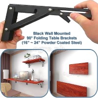 FTB-01PC High Quality 90° Folding Table Brackets 1 Pair Heavy Load Bearing (16”~24” Powder Coated Steel)