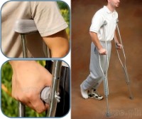 TB-2210G Heavy Duty Adjustable Aluminum Alloy Medical Axillary Crutches 1 Pair (1.0mm Thick Tubing)
