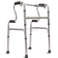 TB-297392 Aluminum Adult Walker with Removable Seat, 4 Fixed Legs, and 2 Front Legs with 5-inch Wheels