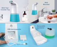 YX-CTWM3FC Automatic Foam Soap Dispenser 300mL Counter Top / Wall Mount USB Rechargeable