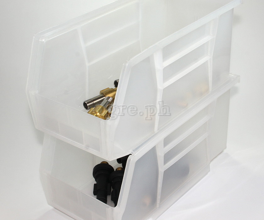 3J-711 Clear Stackable Storage Bin Medium ( 5.5 x 11 x 4.9 inches )