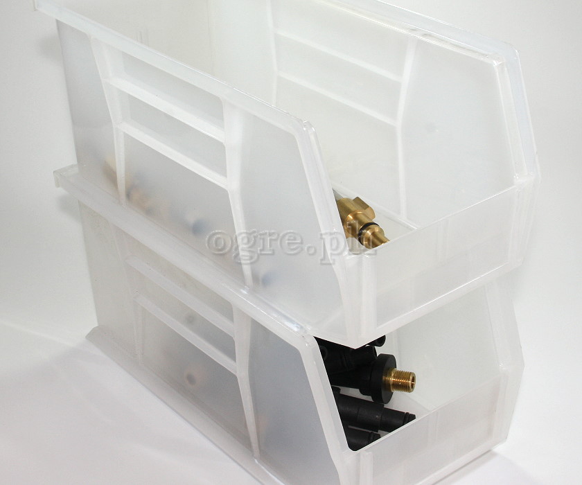 3J-711 Clear Stackable Storage Bin Medium ( 5.5 x 11 x 4.9 inches )