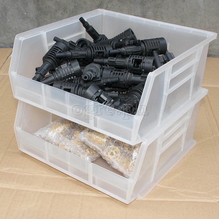3J-712 Clear Stackable Storage Bin Large ( 11 x 11 x 4.9 inches )
