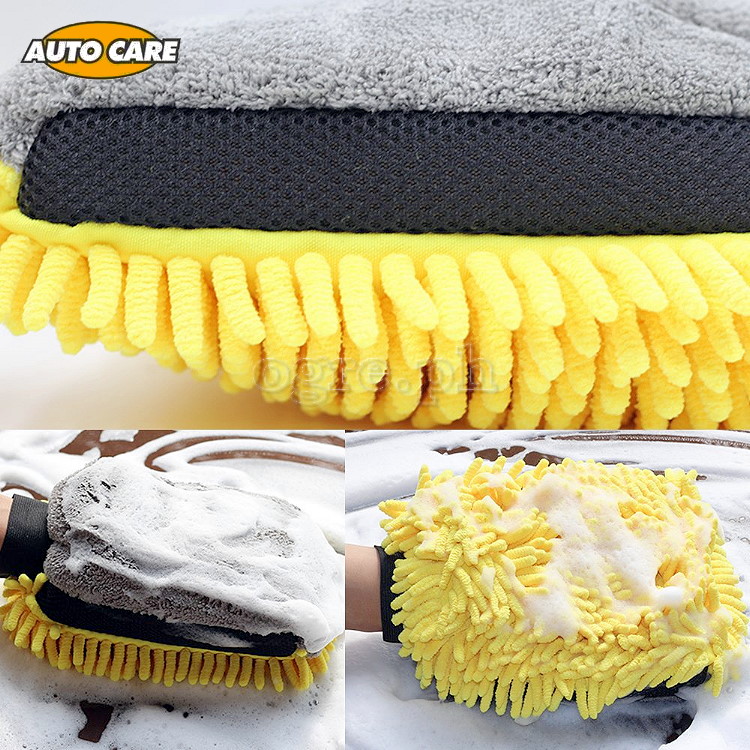 A01MT04 2pcs 3-in-1 Car Wash Mitt