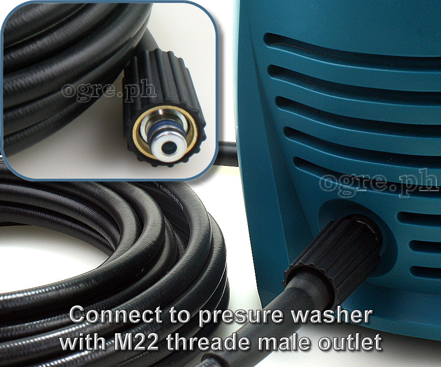 PWH-01 Replacement 10 / 15 meters Pressure Washer Extension Hose with 2 x M22F Fittings (220 bar / 3200 psi )