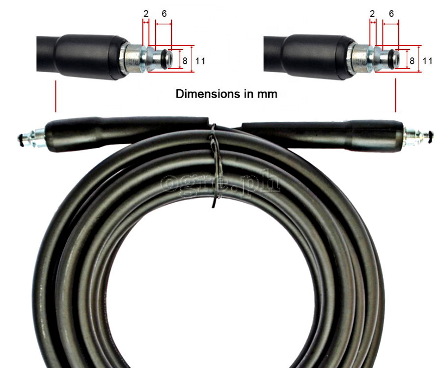 PWH-03 Replacement 6 / 10 / 15 meters Pressure Washer Hose for Bosch AQT/Black & Decker