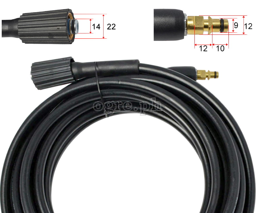 PWH-04 Replacement 6 / 10 / 15 meters Pressure Washer Hose for Karcher (M22 x Quick-Connect)