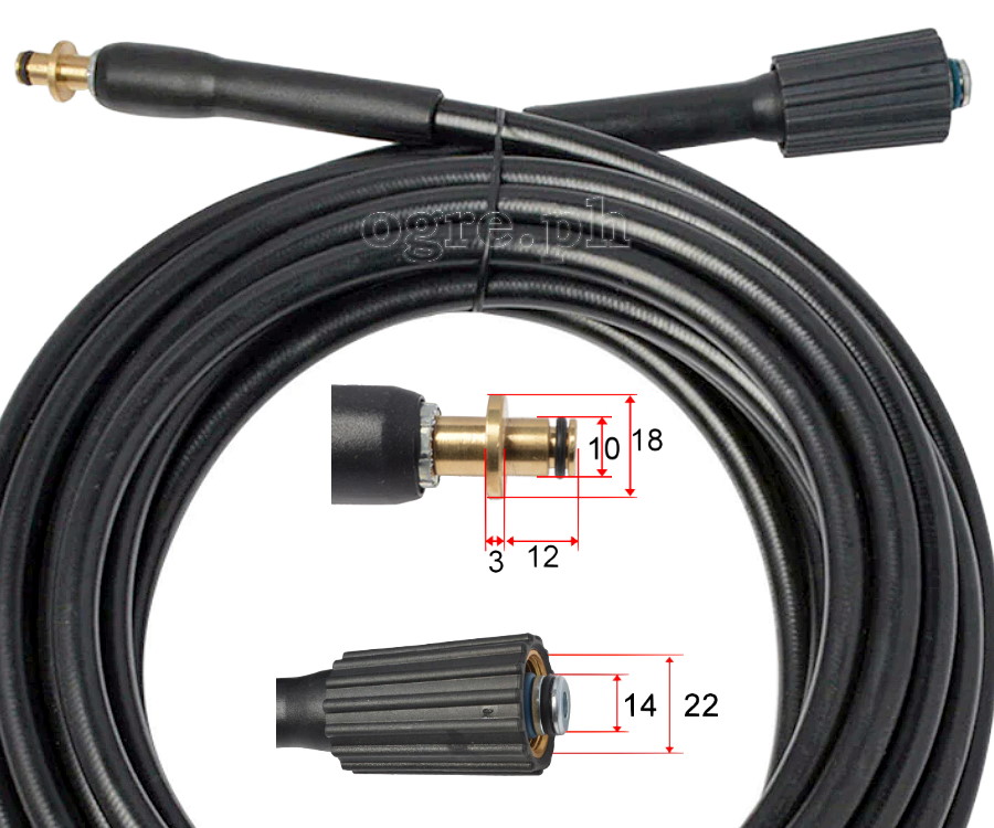 PWH-05 Replacement 6 / 10 / 15 meters Pressure Washer Hose for Karcher K2 (Old Series)