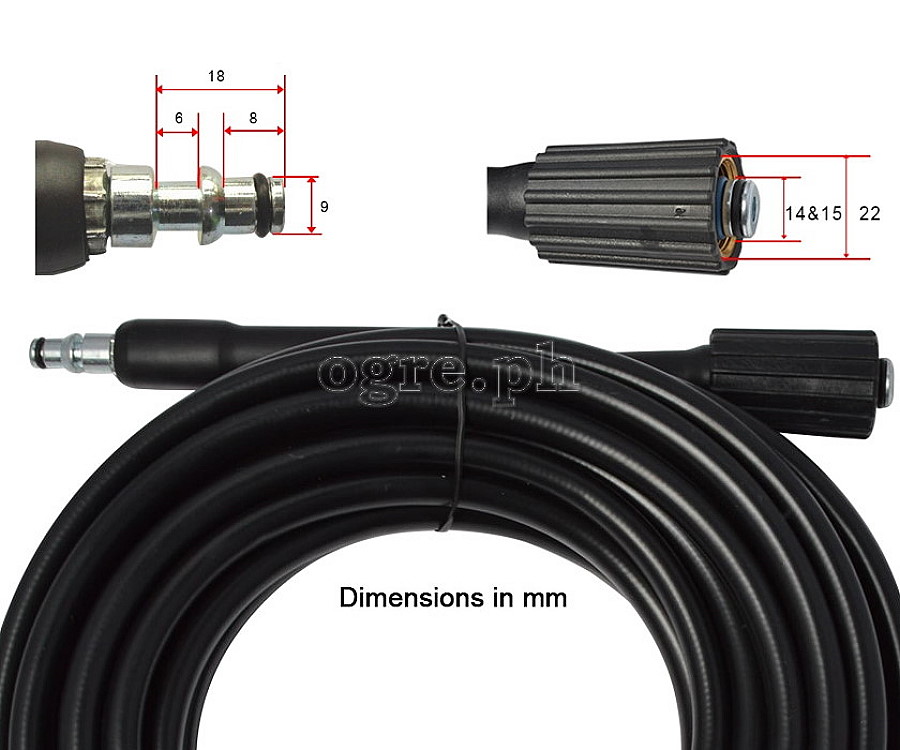 PWH-06 Replacement 6 / 10 / 15 meters Pressure Washer Hose for Lavor
