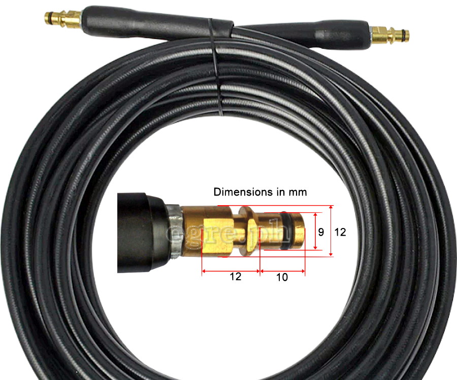 PWH-10 Replacement 6 / 10 / 15 meters Pressure Washer Hose for Karcher (Dual Quick-Connect Fittings)