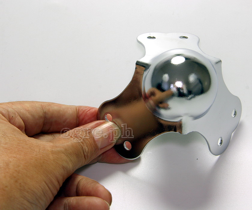 BC01 Flight Case Large Ball Corner, 6 Holes, 80*64mm, Chrome, Set of 4