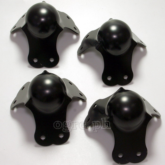 BC01-B Flight Case Large Ball Corner, 6 Holes, 80*64mm, Black, Set of 4