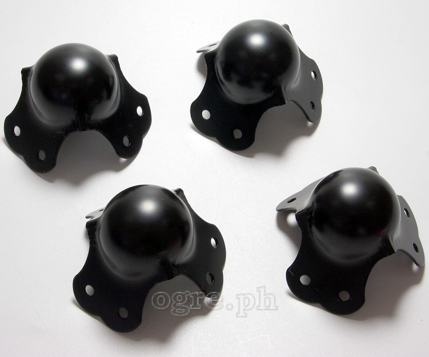 BC02-B Flight Case Medium Ball Corner, 6 Holes, 65*53mm, Black, Set of 4