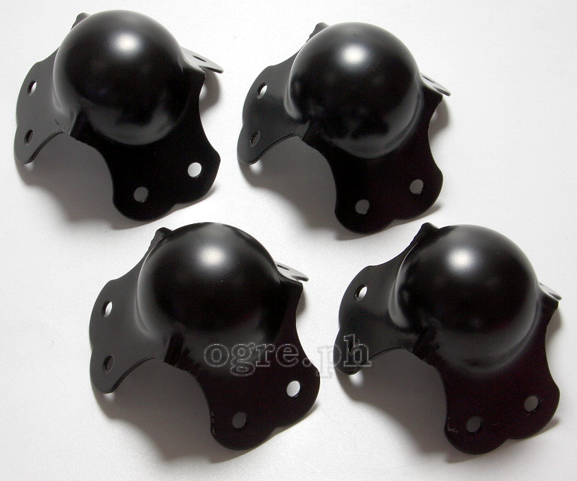 BC02-B Flight Case Medium Ball Corner, 6 Holes, 65*53mm, Black, Set of 4