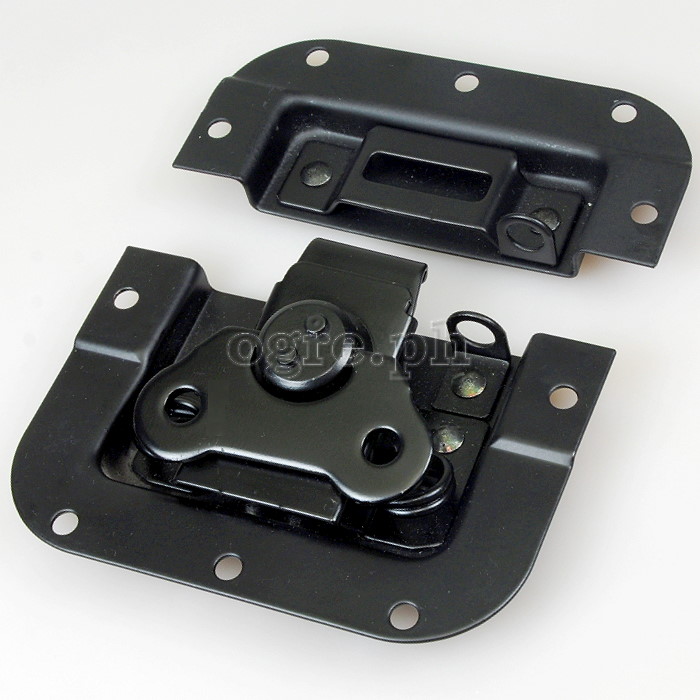 BL02E-LB Flight Case Medium Butterfly Latch, w/ Offset w/ Padlock Hook, 105 x 112mm Black