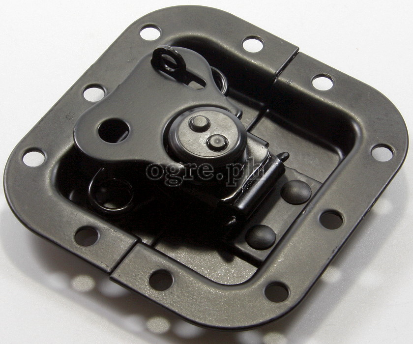 BL03-LB Flight Case Small Butterfly Latch, 77mm x 82mm, with Padlock Hook, 10mm Recess, Black
