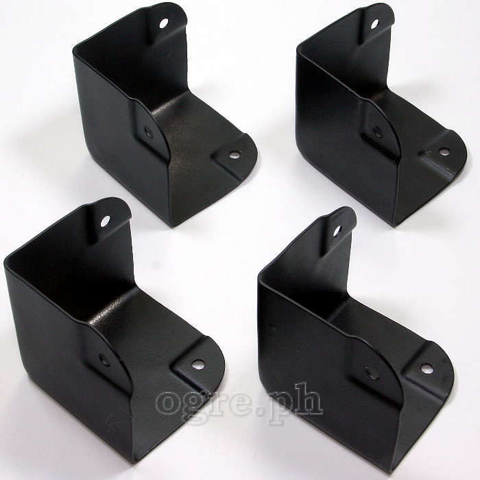 FN03-B Flight Case Medium Flat Corner w/ Offset, 3 holes 50 x 50 mm, Black, Set of 4