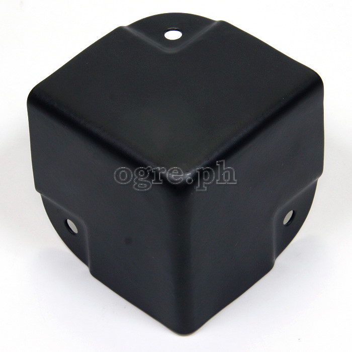 FN03-B Flight Case Medium Flat Corner w/ Offset, 3 holes 50 x 50 mm, Black, Set of 4