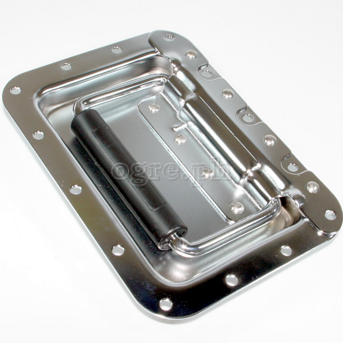 H01 Flight Case Large Recessed Handle with Rubber Grip, 178 x 128mm, 16mm Recess