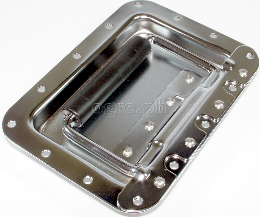 H01 Flight Case Large Recessed Handle with Rubber Grip, 178 x 128mm, 16mm Recess