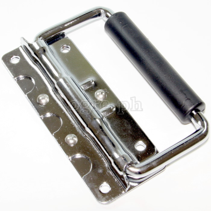H03P Flight Case Small Surface Handle with Grip, 122 x 86mm Chrome, Set of 2