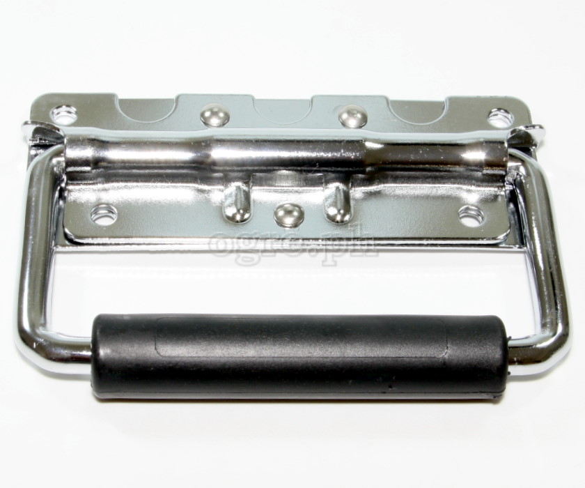 H03P Flight Case Small Surface Handle with Grip, 122 x 86mm Chrome, Set of 2