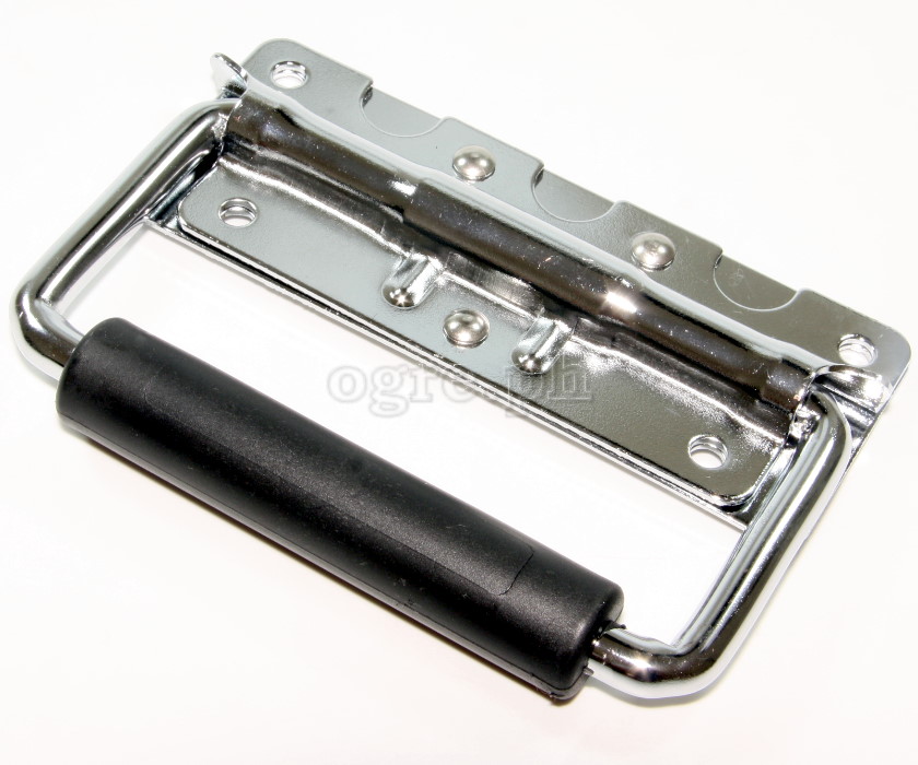 H03P Flight Case Small Surface Handle with Grip, 122 x 86mm Chrome, Set of 2